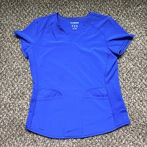 Women's Short Sleeve Royal Blue Scrub Top
